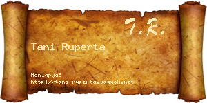 Tani Ruperta névjegykártya